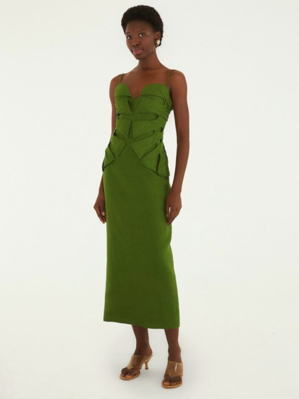 Farm Rio green monstera leaf sleeveless maxi dress XL